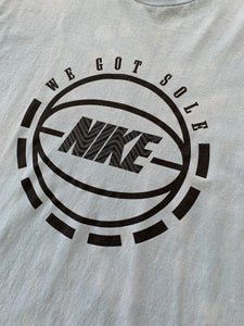 NIKE Size XL Vintage Basketball 'We Got Sole' T-Shirt in Blue NOV2321