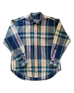 NAUTICA Size L Vintage Plaid L/S Button Shirt Men's