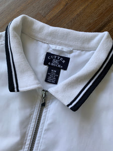 CUTTER & BUCK Size M Vintage Zip Golf Vest in White NOV2121