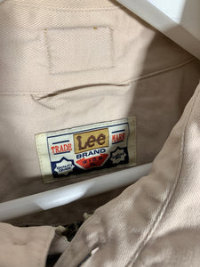 LEE Size XL Vintage Lee Jeans Zip Long Jacket in Beige Men's