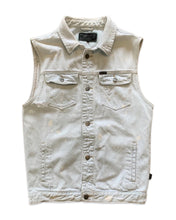 Load image into Gallery viewer, WRANGLER Size S Distressed Denim Acid Wash Sleeveless Button Vest