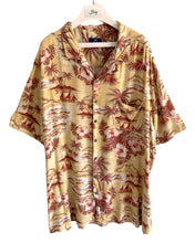 Load image into Gallery viewer, GEORGE Size 3XL Short Sleeve Linen Shirt Paradise Print
