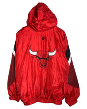 將圖片載入圖庫檢視器 NBA Size M/L Vintage 90&#39;s Mighty-Mac Chicago Bulls Team Zip Jacket with Hood