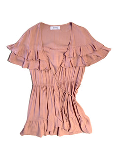 AUGUSTE Size 6 (AU) Short Sleeve Wrap Dress in Dust Pink 260123