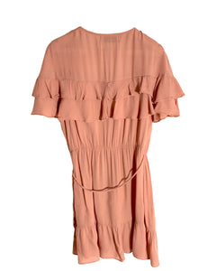 AUGUSTE Size 6 (AU) Short Sleeve Wrap Dress in Dust Pink 260123