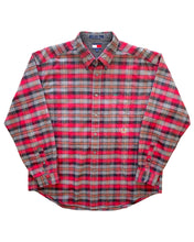 Load image into Gallery viewer, TOMMY HILFIGER Size XL Vintage Plaid Long Sleeve Shirt Red Mens 321222